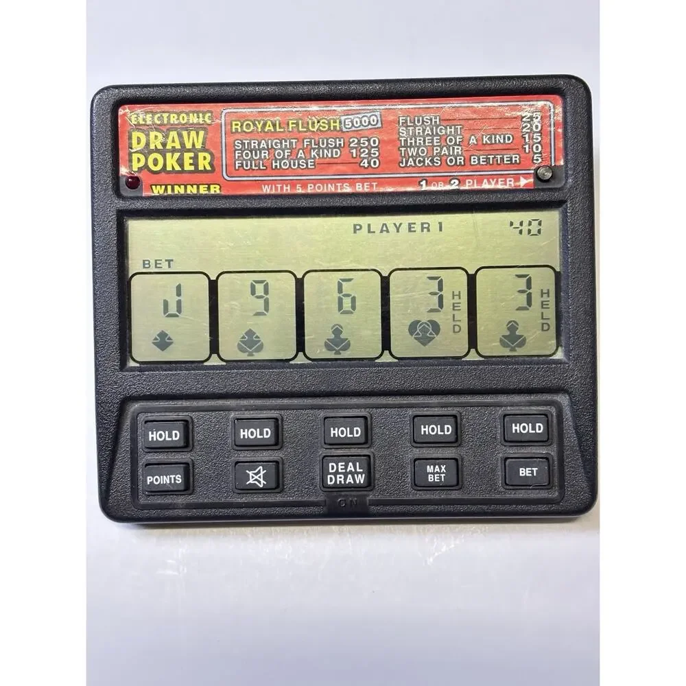 Vintage Royal Flush 5000 Electronic Draw Poker Hand Game Radio Shack. Works